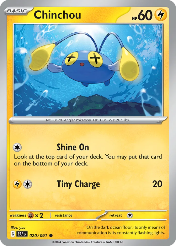 Chinchou #20 Paldean Fates Pokemon card