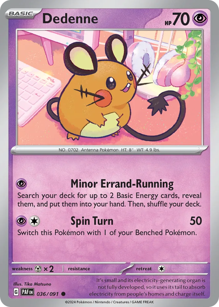 Dedenne #36 Paldean Fates Pokemon card