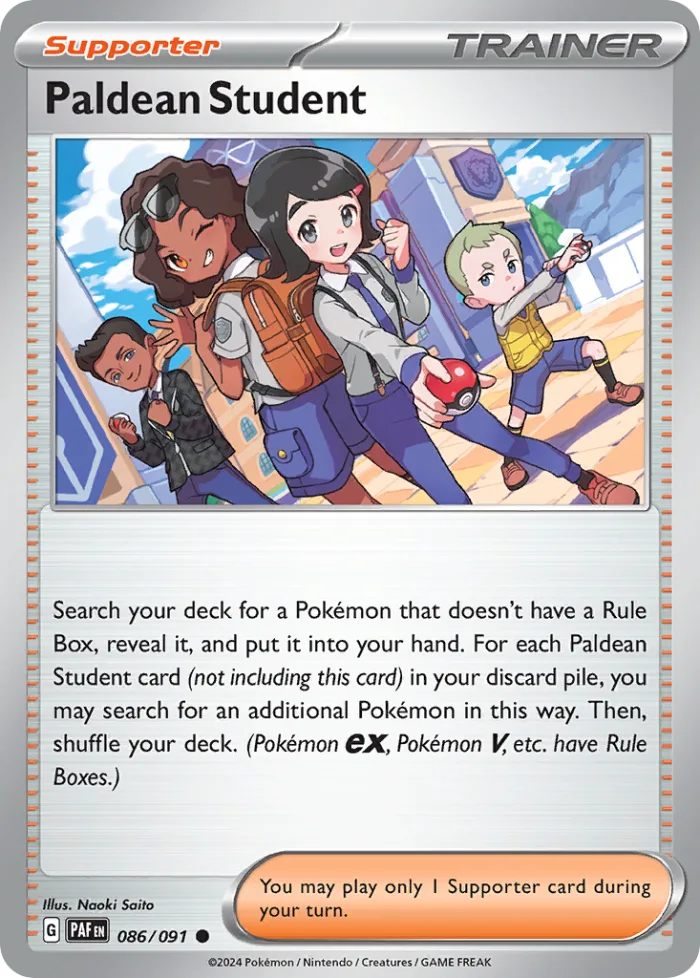 Paldean Student #86 Paldean Fates Pokemon card