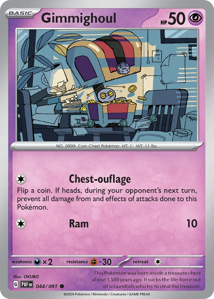 Gimmighoul #44 Paldean Fates Pokemon card