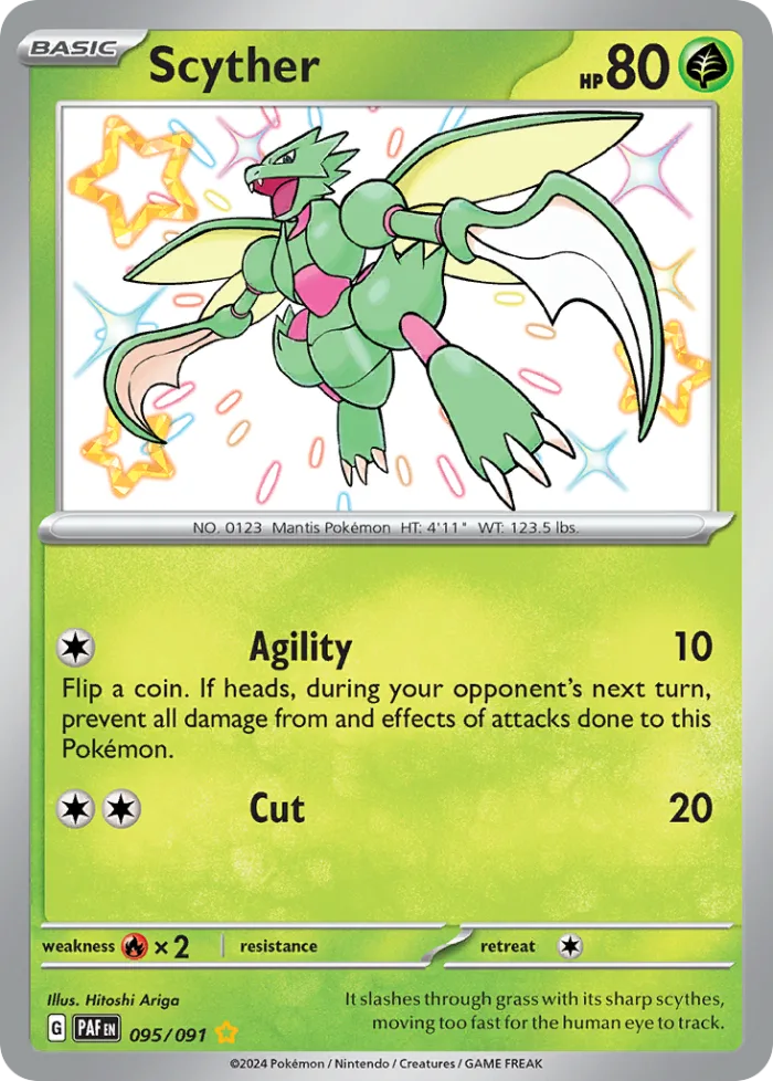 Scyther #95 Paldean Fates Pokemon card