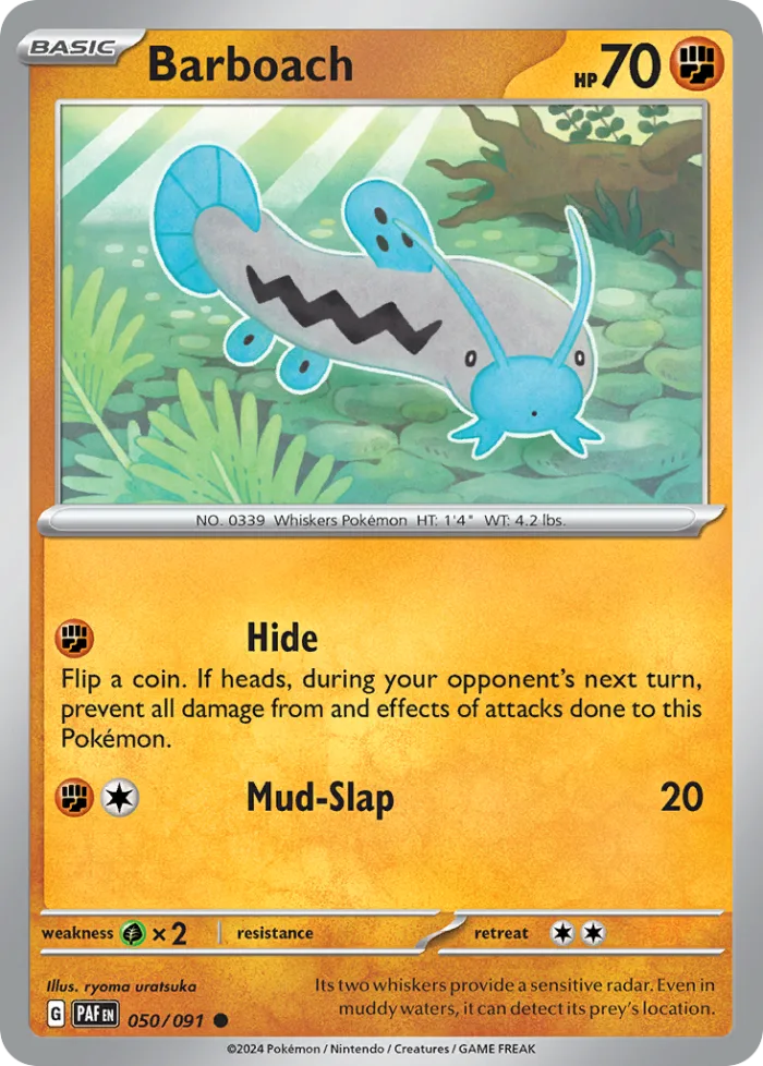 Barboach #50 Paldean Fates Pokemon card