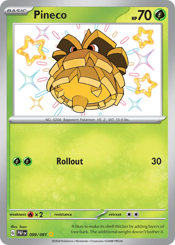 Pineco #99 Paldean Fates Pokemon card