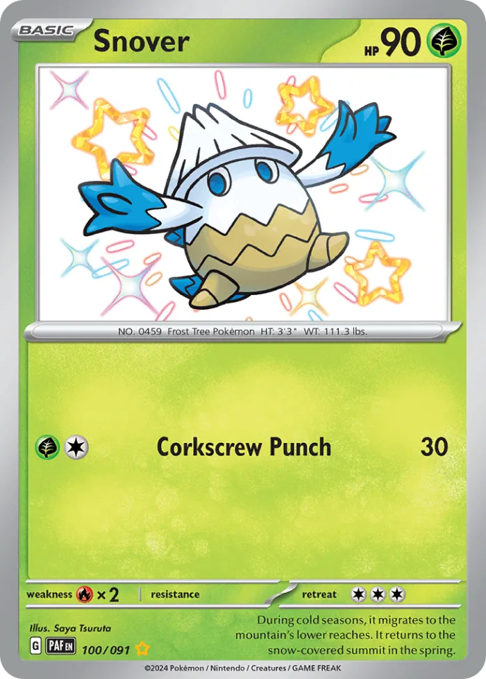Snover #100 Paldean Fates Pokemon card