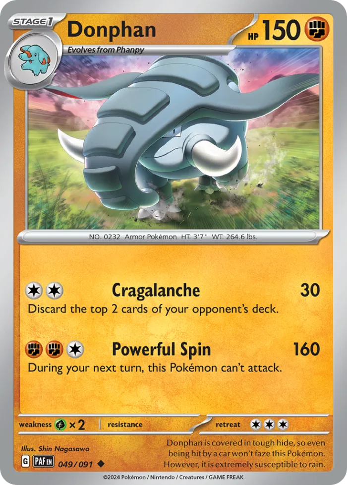 Donphan #49 Paldean Fates Pokemon card
