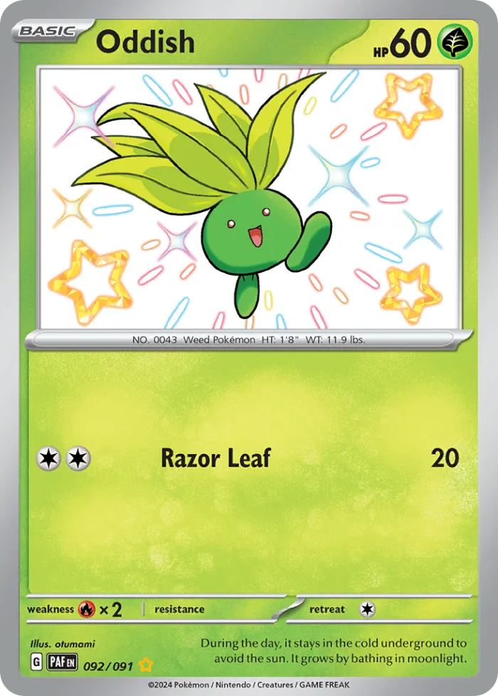Oddish #92 Paldean Fates Pokemon card