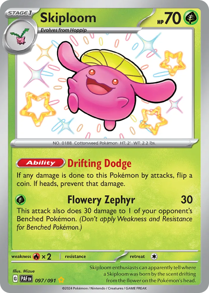 Skiploom #97 Paldean Fates Pokemon card