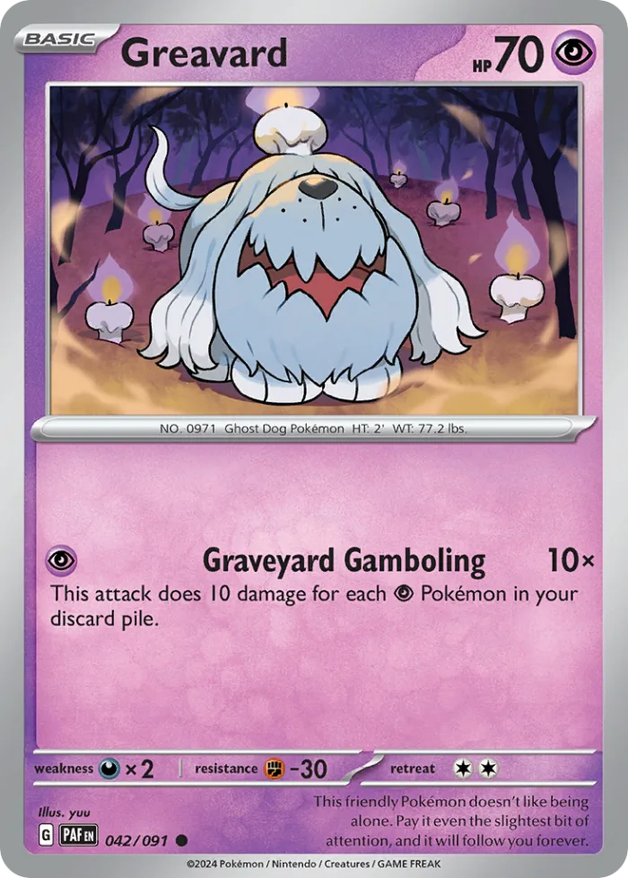 Greavard #42 Paldean Fates Pokemon card