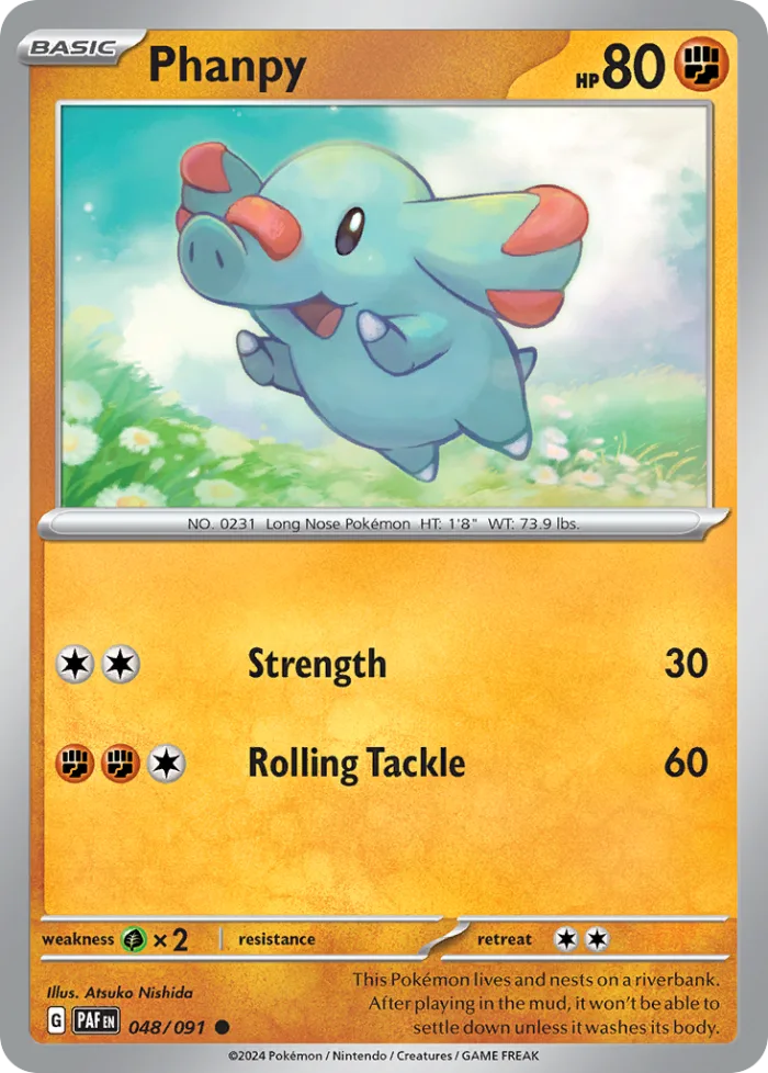 Phanpy #48 Paldean Fates Pokemon card