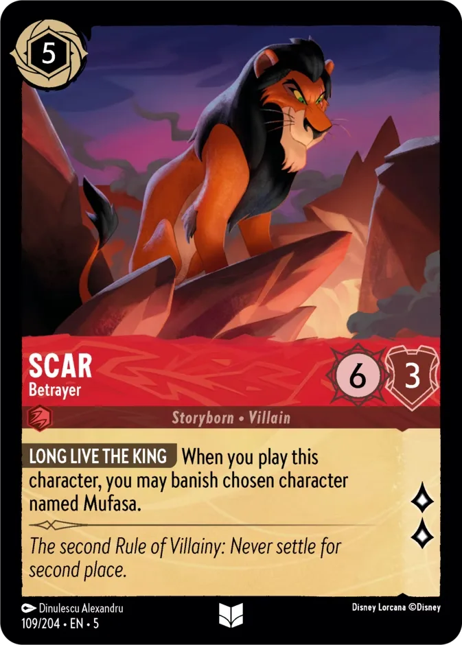 Scar #109 Shimmering Skies Disney Lorcana card