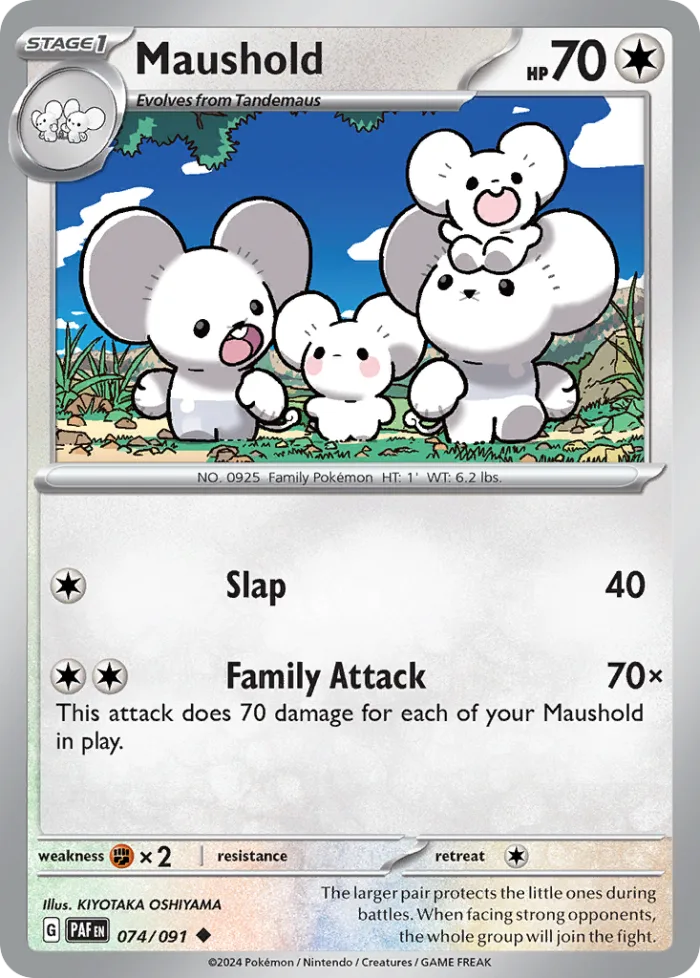 Maushold #74 Paldean Fates Pokemon card