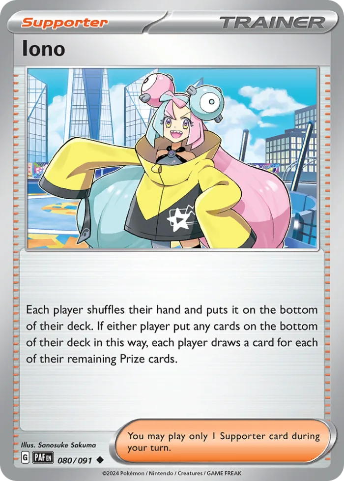 Iono #80 Paldean Fates Pokemon card