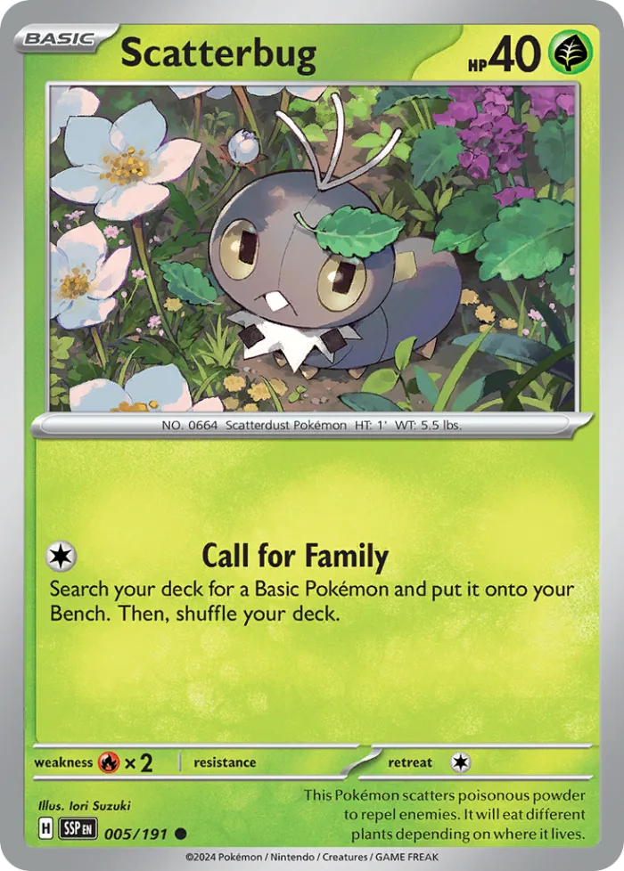 Scatterbug #5 Surging Sparks Pokemon card