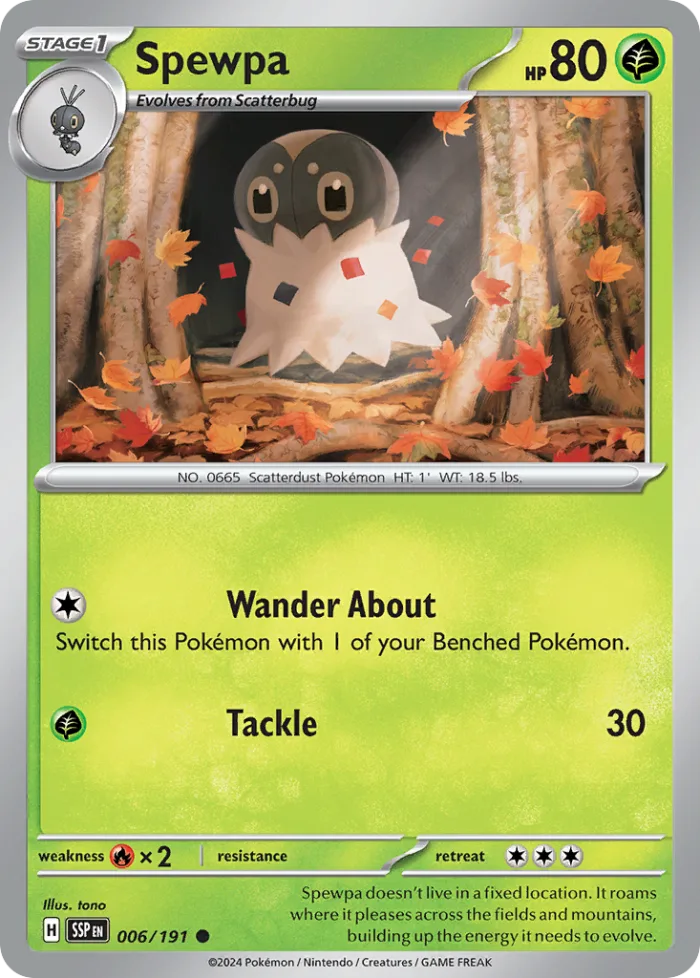 Spewpa #6 Surging Sparks Pokemon card