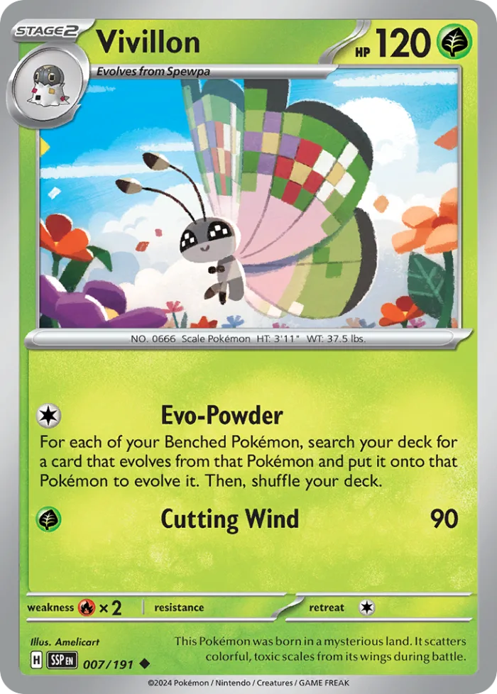 Vivillon #7 Surging Sparks Pokemon card