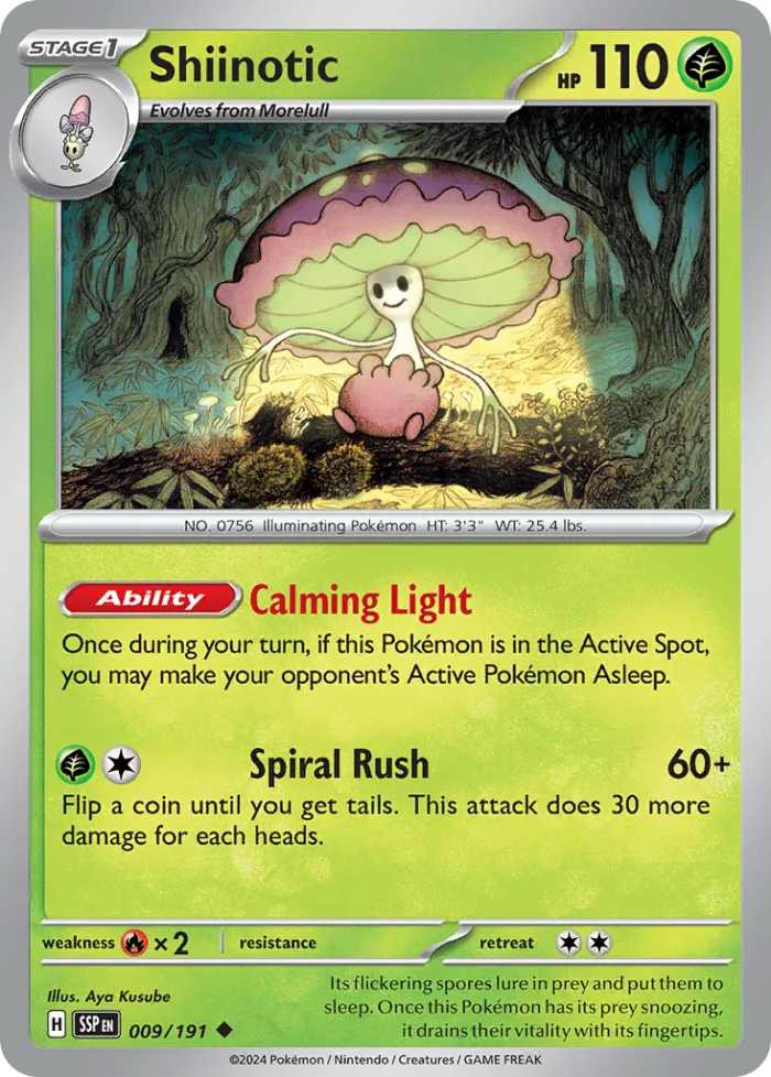 Shiinotic #9 Surging Sparks Pokemon card