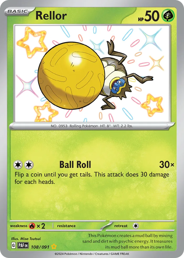 Rellor #108 Paldean Fates Pokemon card