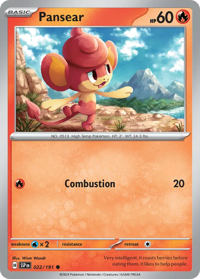 Pansear #22 Surging Sparks Pokemon card