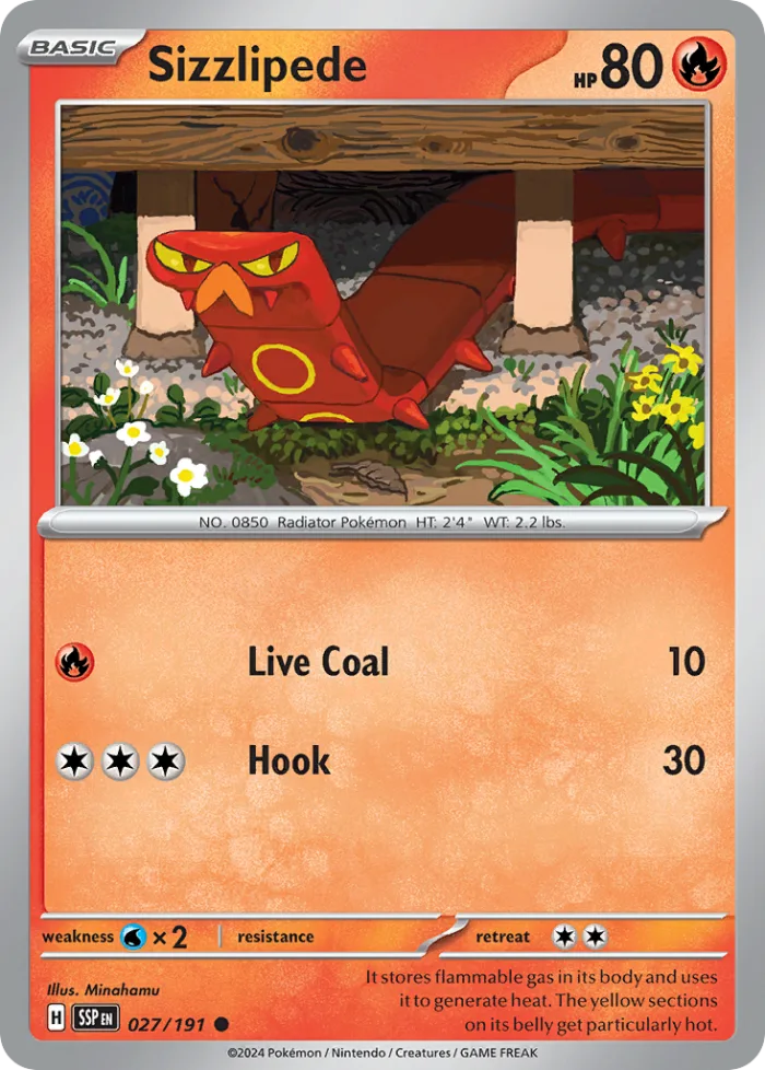 Sizzlipede #27 Surging Sparks Pokemon card