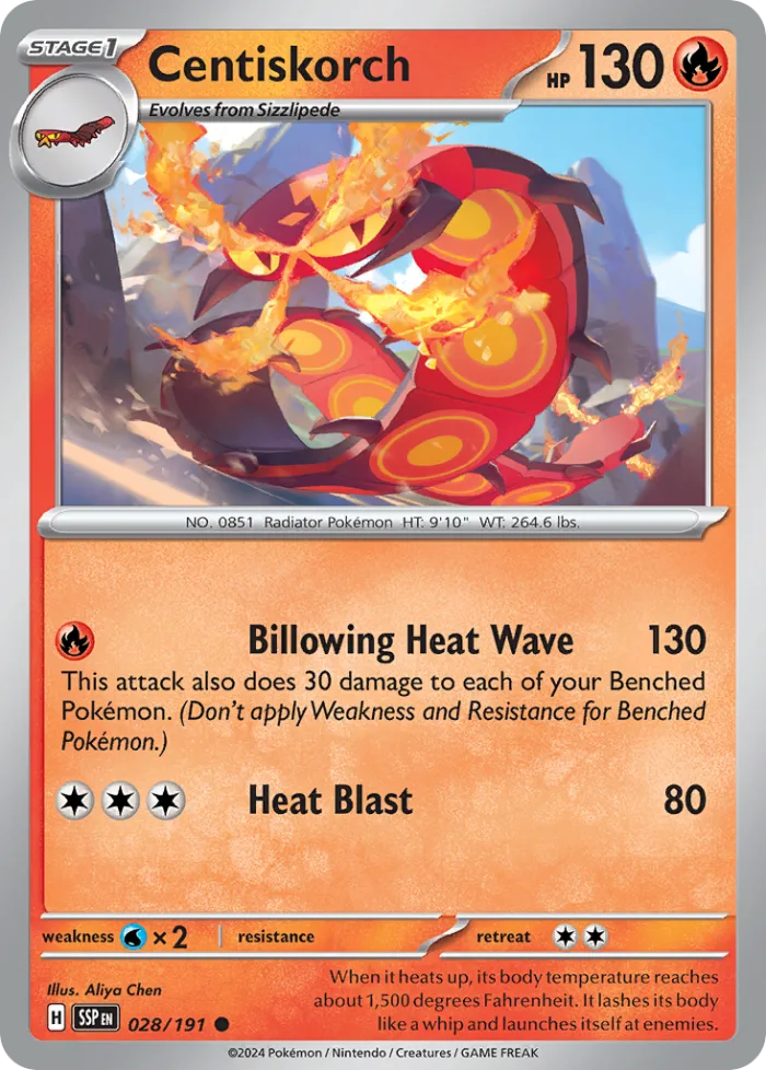 Centiskorch #28 Surging Sparks Pokemon card