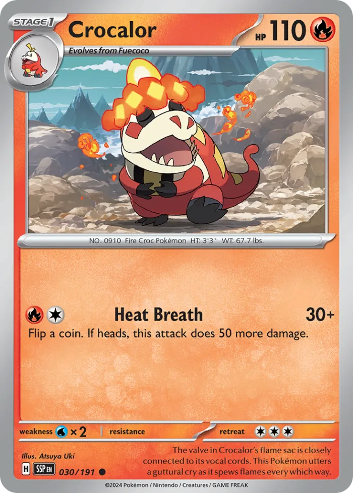 Crocalor #30 Surging Sparks Pokemon card