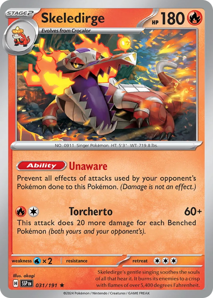 Skeledirge #31 Surging Sparks Pokemon card