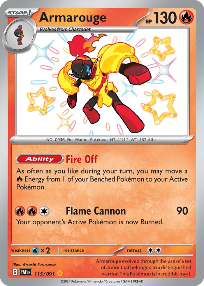 Armarouge #115 Paldean Fates Pokemon card