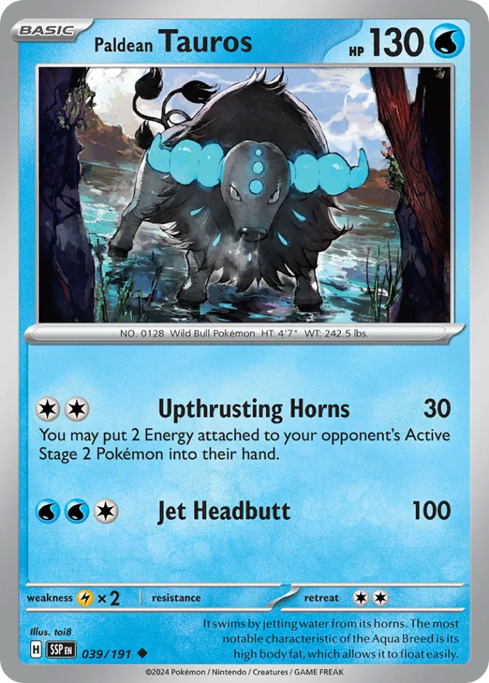 Paldean Tauros #39 Surging Sparks Pokemon card