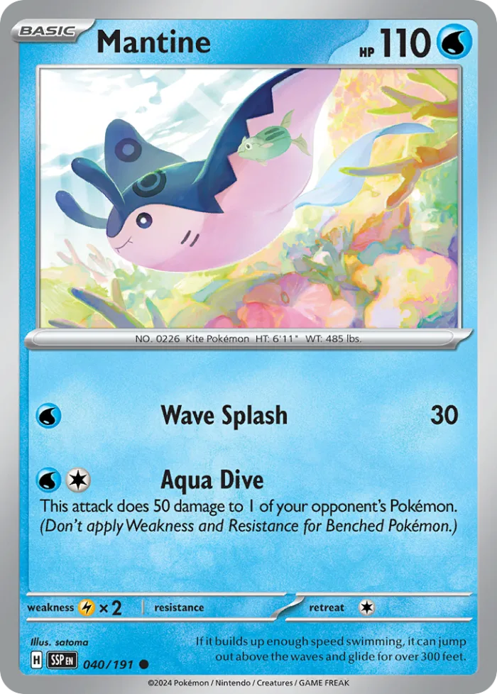 Mantine #40 Surging Sparks Pokemon card