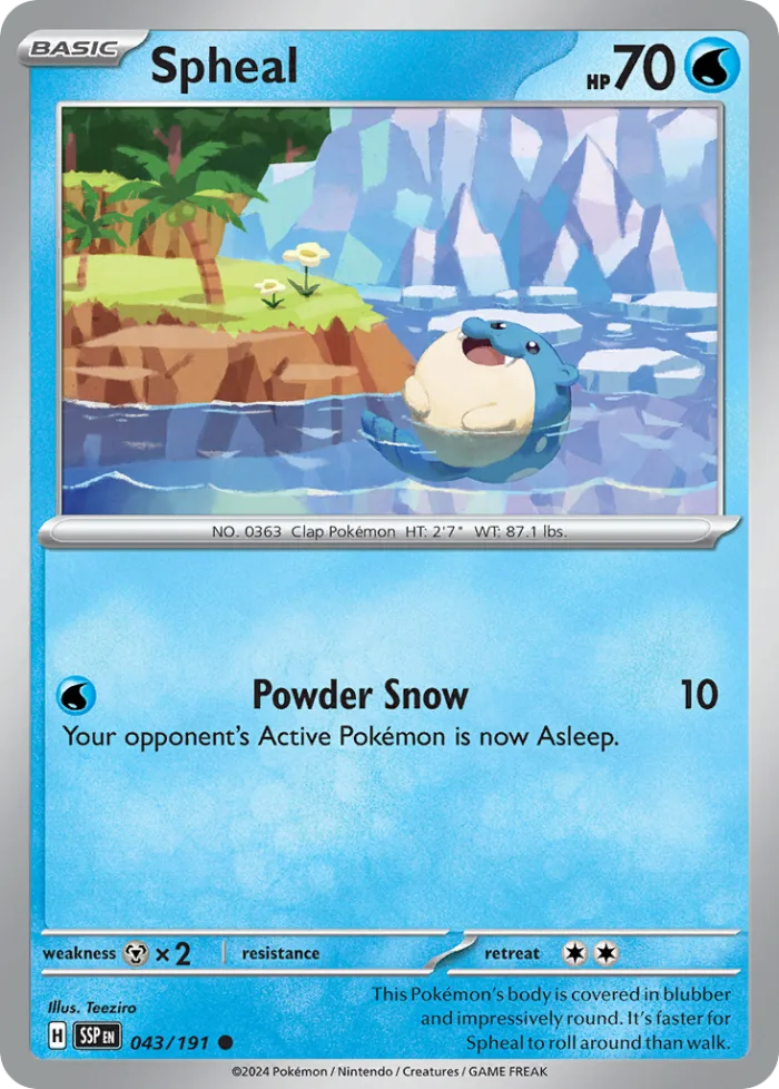 Spheal #43 Surging Sparks Pokemon card