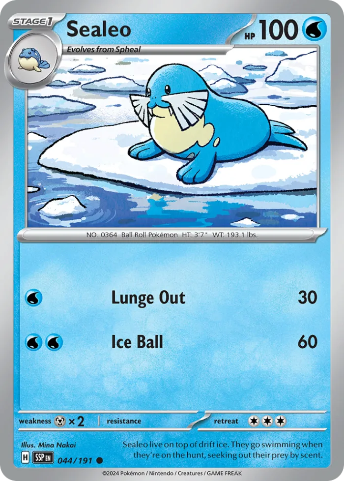 Sealeo #44 Surging Sparks Pokemon card