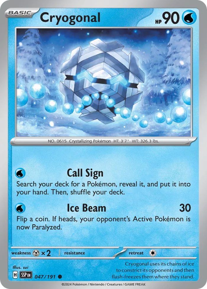 Cryogonal #47 Surging Sparks Pokemon card