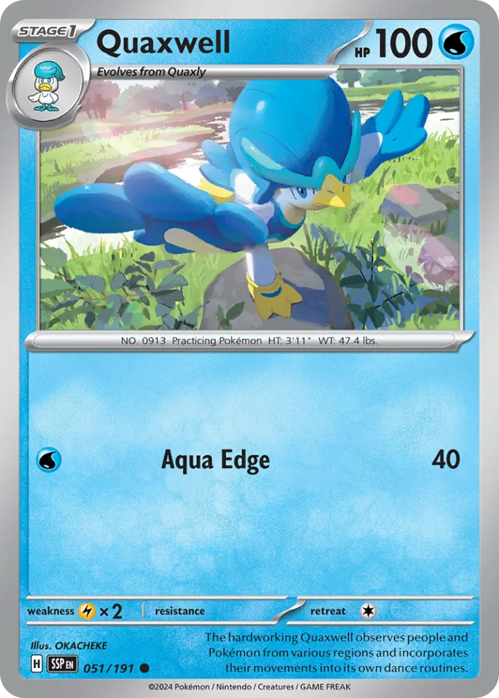 Quaxwell #51 Surging Sparks Pokemon card