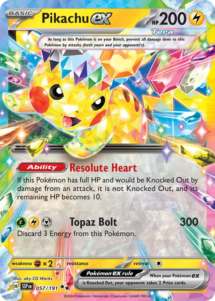 Pikachu ex #57 Surging Sparks Pokemon card