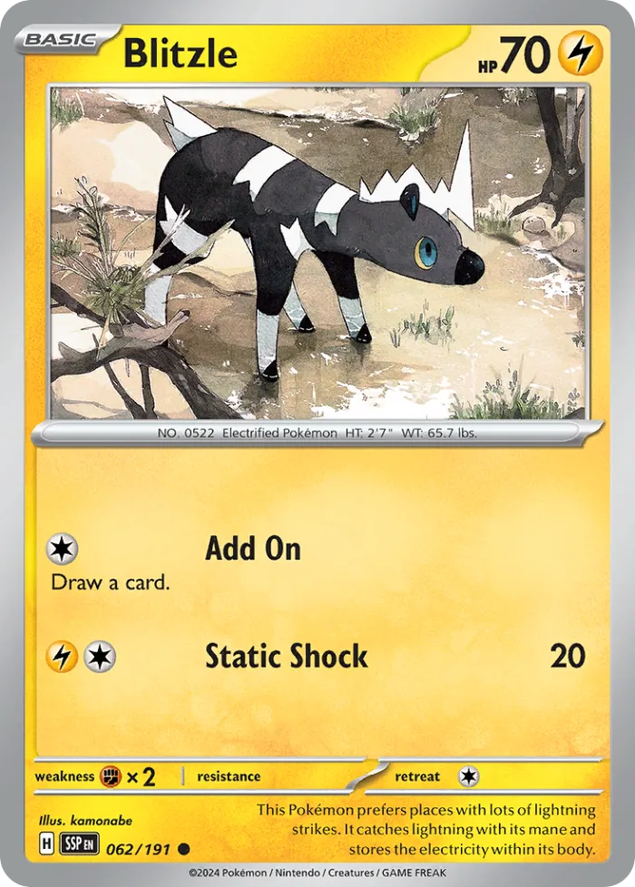 Blitzle #62 Surging Sparks Pokemon card
