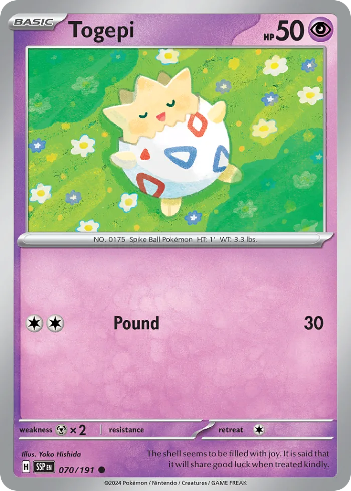 Togepi #70 Surging Sparks Pokemon card