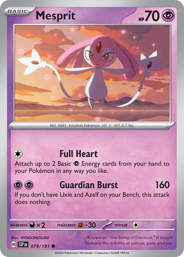 Mesprit #79 Surging Sparks Pokemon card