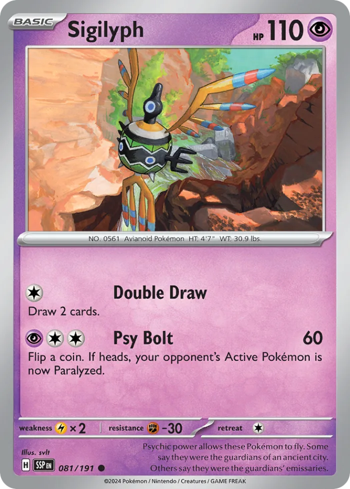 Sigilyph #81 Surging Sparks Pokemon card