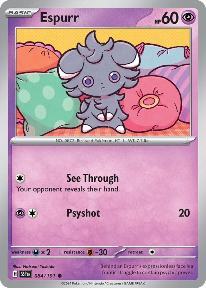 Espurr #84 Surging Sparks Pokemon card