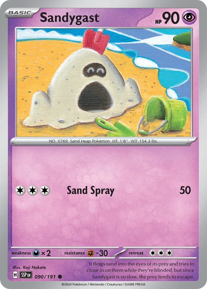 Sandygast #90 Surging Sparks Pokemon card