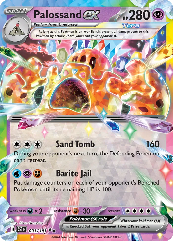 Palossand ex #91 Surging Sparks Pokemon card