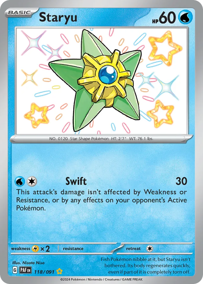 Staryu #118 Paldean Fates Pokemon card