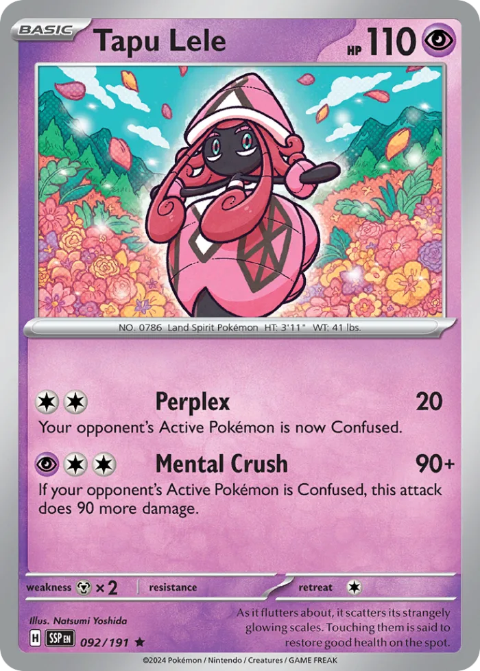Tapu Lele #92 Surging Sparks Pokemon card