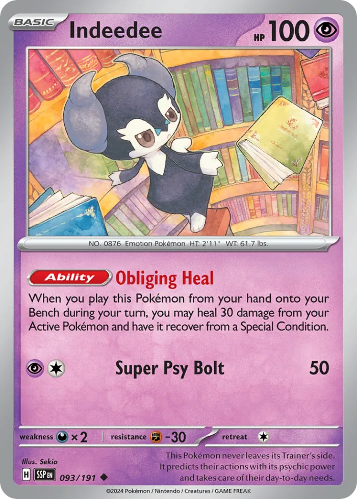 Indeedee #93 Surging Sparks Pokemon card