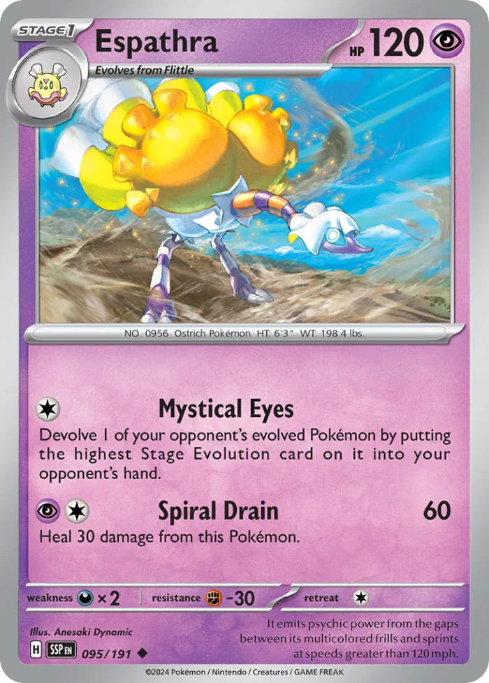 Espathra #95 Surging Sparks Pokemon card