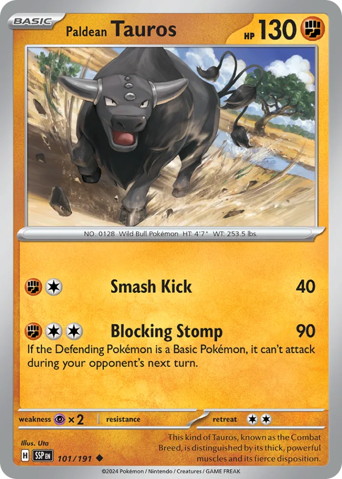 Paldean Tauros #101 Surging Sparks Pokemon card