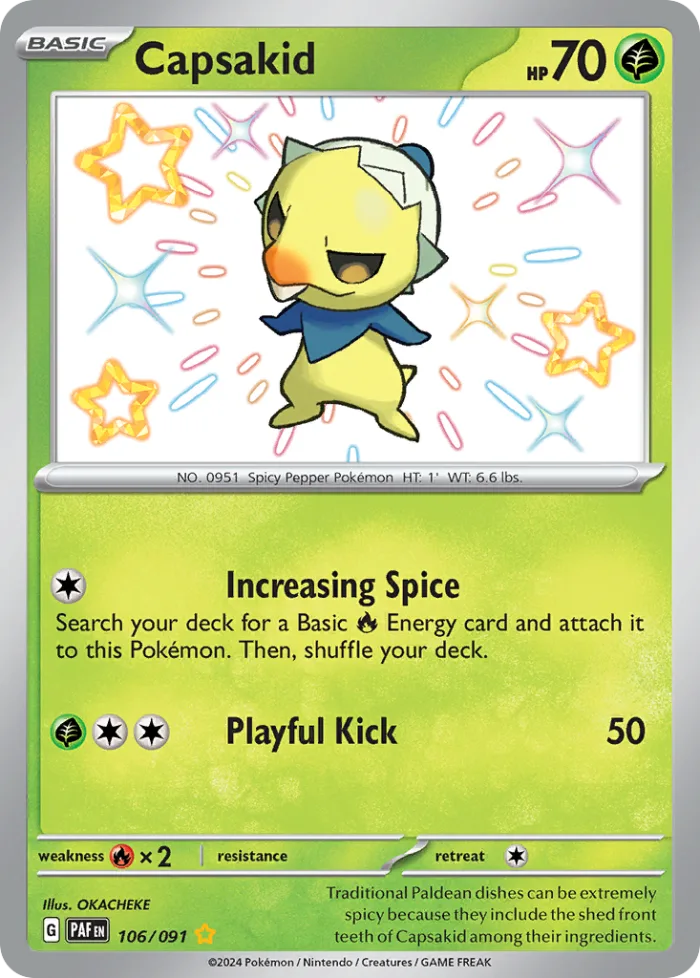 Capsakid #106 Paldean Fates Pokemon card