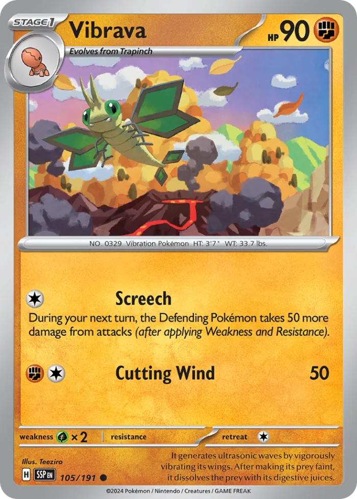 Vibrava #105 Surging Sparks Pokemon card