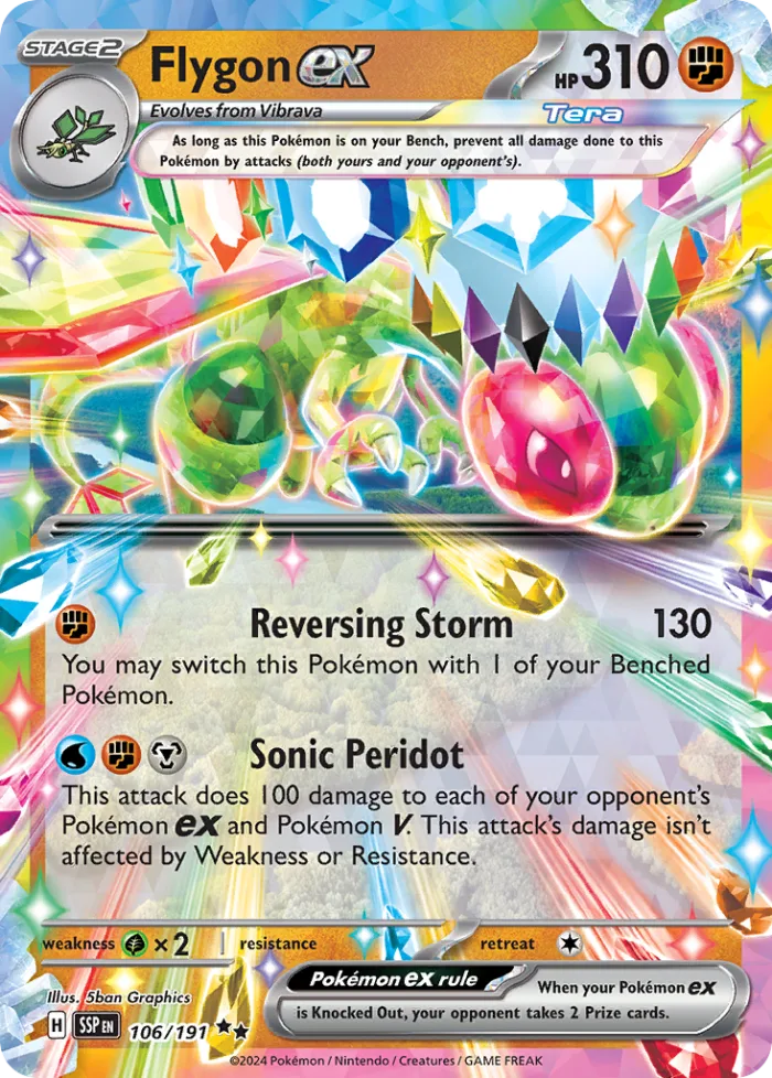 Flygon ex #106 Surging Sparks Pokemon card