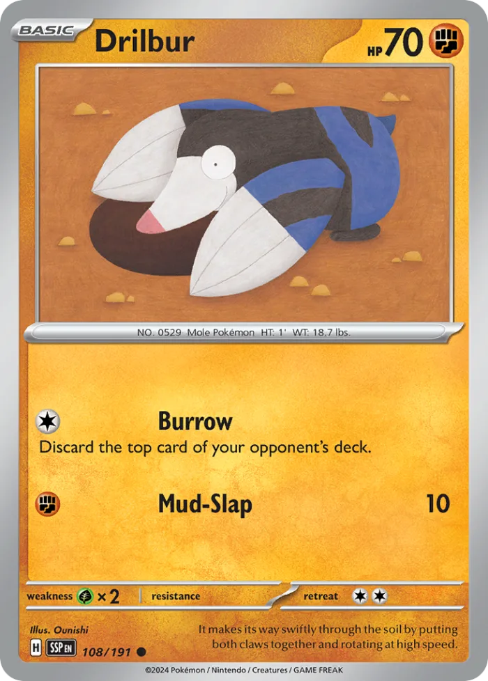 Drilbur #108 Surging Sparks Pokemon card